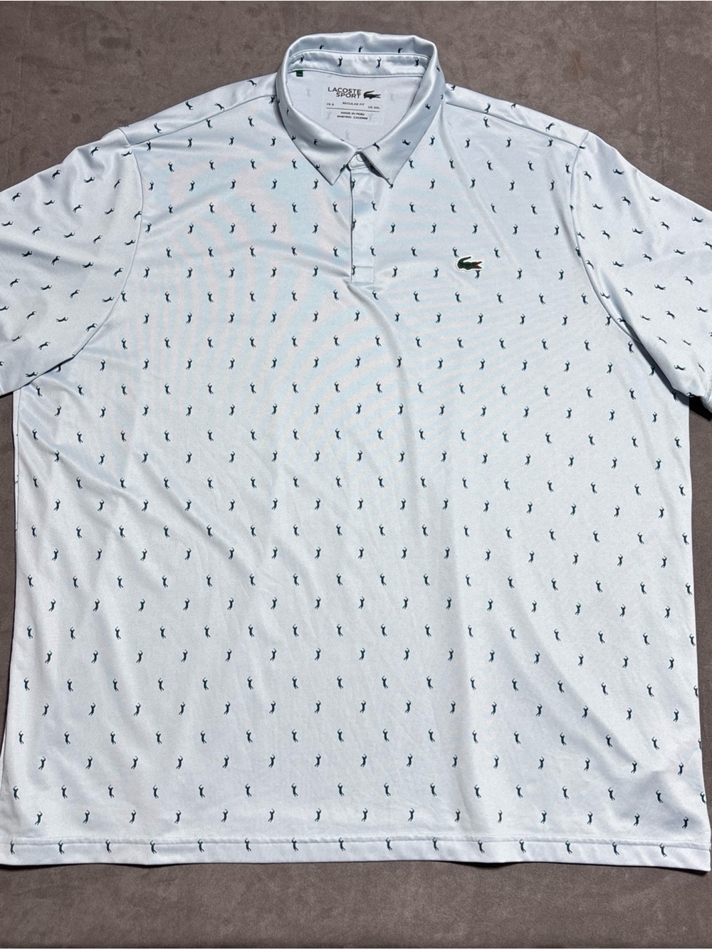 Lacoste Men’s White Polo with Navy Crocodile Motif
